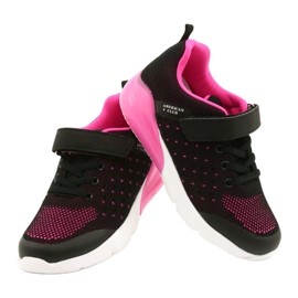American Club Chaussures De Sport Fille Avec Velcro RL11 Noir / Rose 3