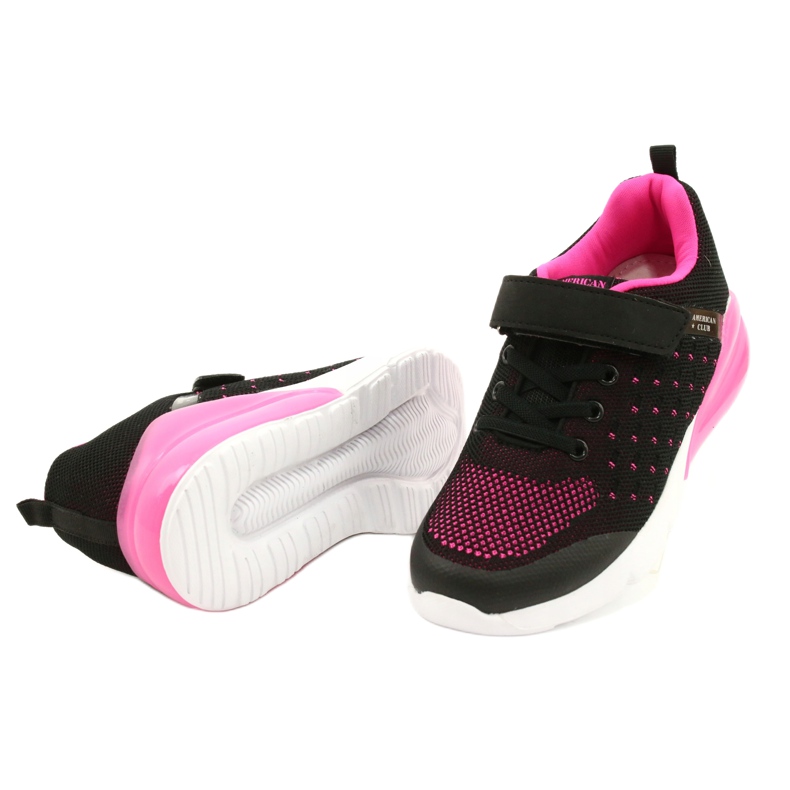 American Club Chaussures De Sport Fille Avec Velcro RL11 Noir / Rose le noir 2 American Club Chaussures De Sport Fille Avec Velcro RL11 Noir / Rose le noir 2