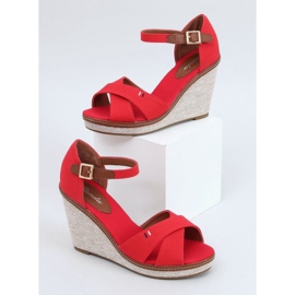 Sandales compensées rouges BL-70 Rouge 1