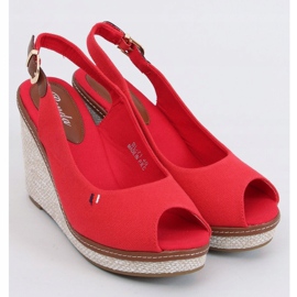 Sandales compensées rouges BL-71 Rouge 1