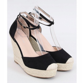 Espadrilles noires sur talon compensé 3010 Noir 1