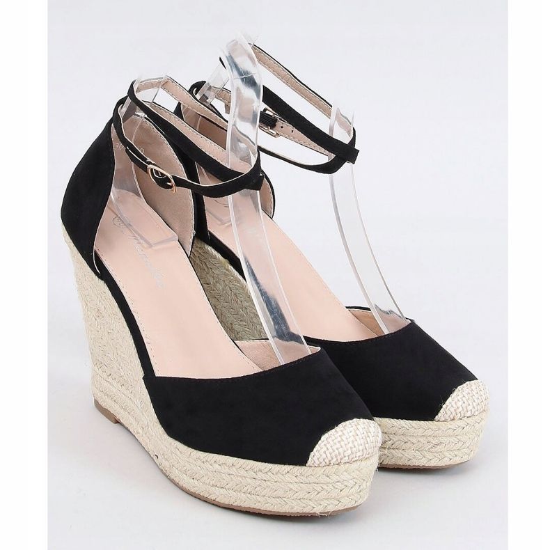 Espadrilles noires sur talon compensé 3010 Noir 1