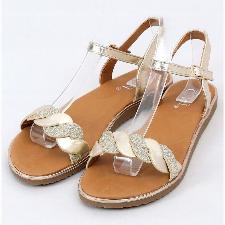 Sandales pour femmes dorées 123-5 Or d'or 1