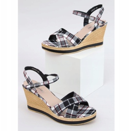Noir Sandales noires à carreaux A89937 Noir le noir 1 Noir Sandales noires à carreaux A89937 Noir le noir 1