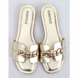 Golden HY23-01 Chaussons dorés avec une chaîne d'or 1