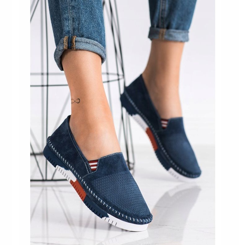 ARTIKER Slipons en cuir sur la plate-forme bleu marin bleu 2