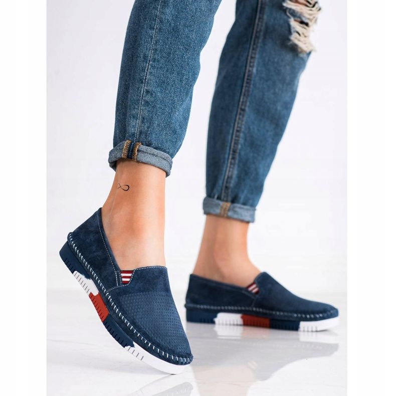 ARTIKER Slipons en cuir sur la plate-forme bleu marin bleu 1