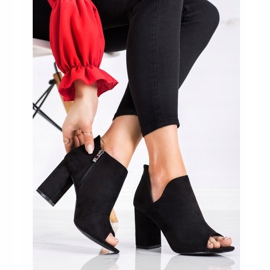 Bottines à bout ouvert printemps VINCEZA le noir 2 Bottines à bout ouvert printemps VINCEZA le noir 2