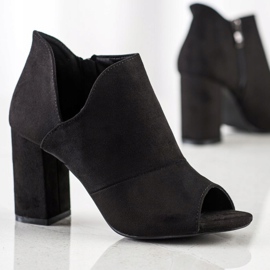 Bottines à bout ouvert printemps VINCEZA noir 1