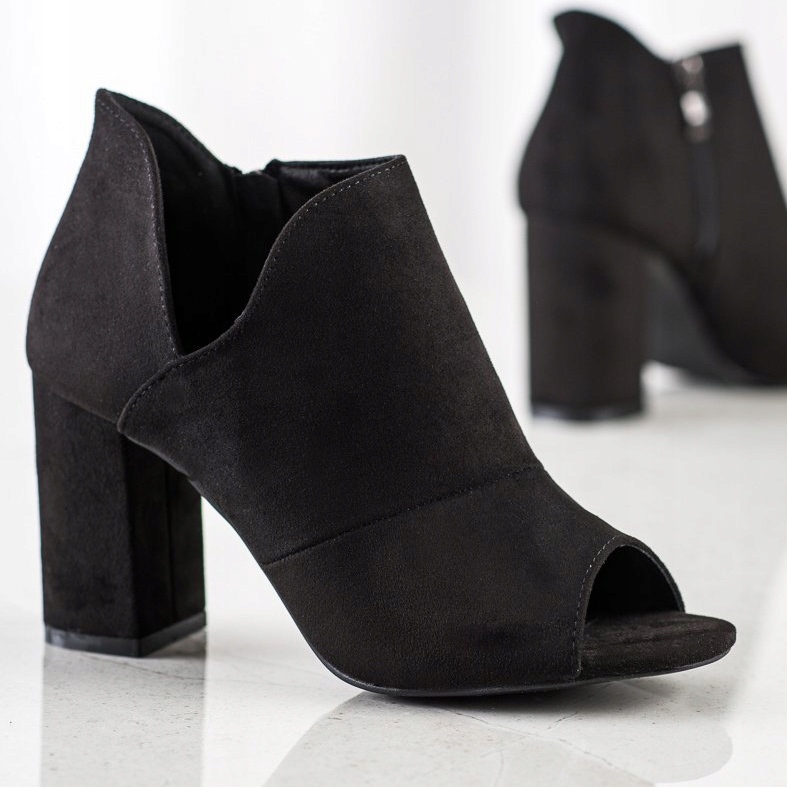 Bottines à bout ouvert printemps VINCEZA noir 1