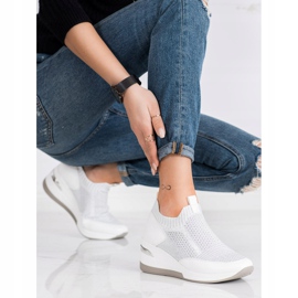 ARTIKER Baskets compensées à enfiler blanc argent gris 2