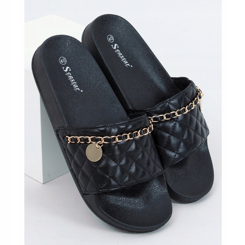 Noir CK189P Chaussons noirs le noir d'or 1