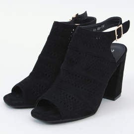 Sandales à talons ajourées noires YT-99 Noir le noir 1