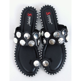 Tongs noires SK78P noires le noir argent 1