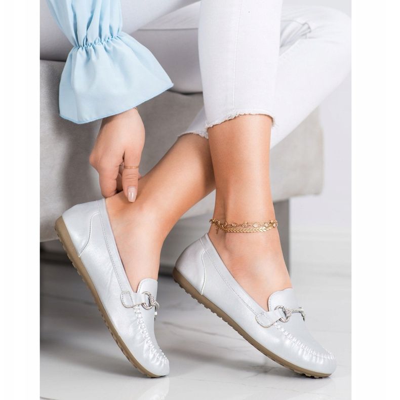 Queentina Mocassins élégants avec zircone cubique argent 1 Queentina Mocassins élégants avec zircone cubique argent 1