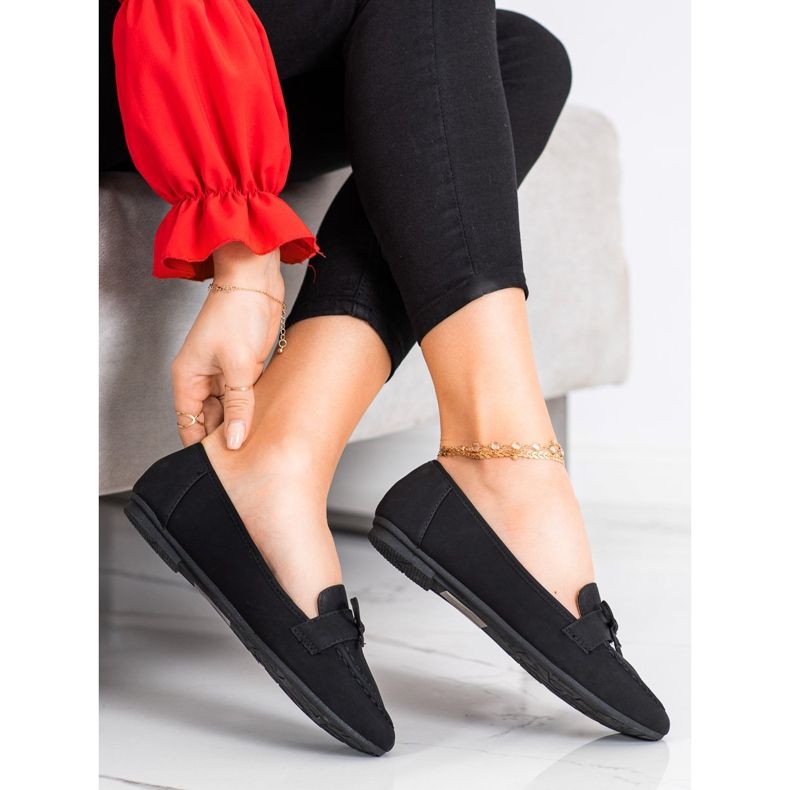 Diamantique Mocassins en cuir écologique noir 1