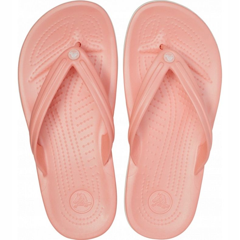 Chaussons Crocs pour femmes Crocband Flip rose clair et blanc 11033 6KP 2