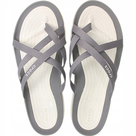 Pantoufles Crocs pour femmes Swiftwater Webbing Flip W Gris clair 205479 Oct. 2