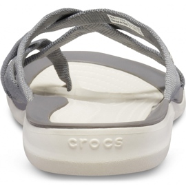 Pantoufles Crocs pour femmes Swiftwater Webbing Flip W Gris clair 205479 Oct. 6