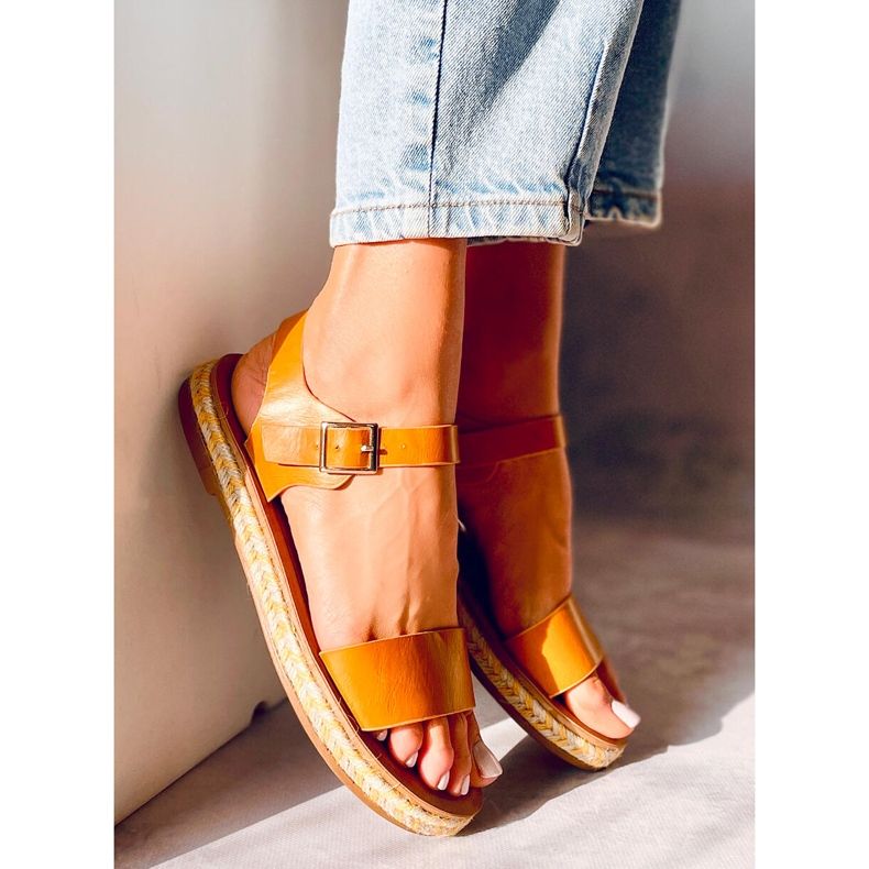 Sandales espadrilles mielTH005 Jaune 2