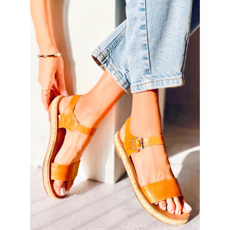 Sandales espadrilles mielTH005 Jaune 1