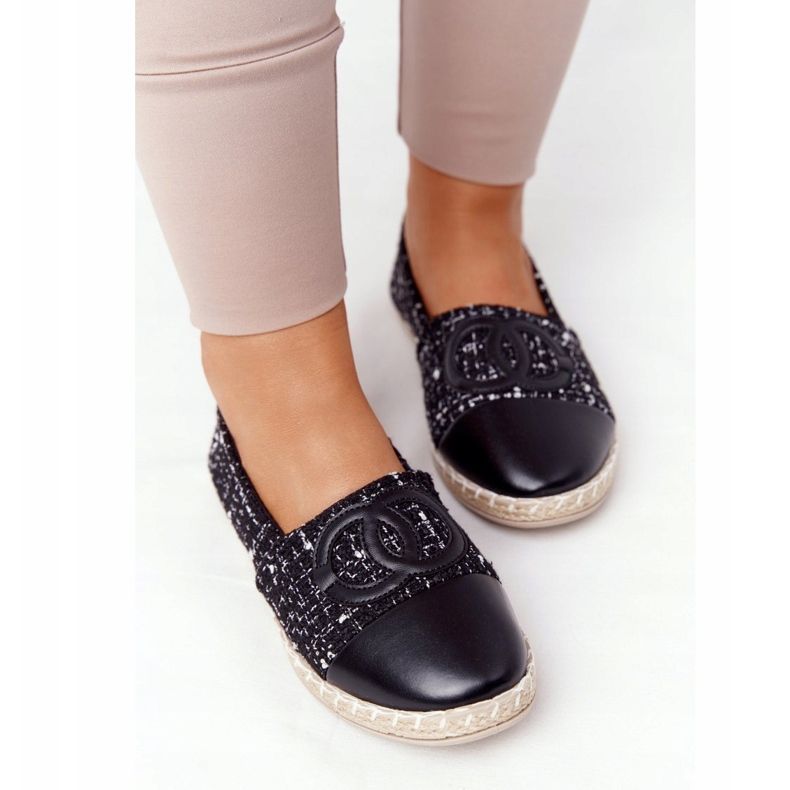 EVE Espadrilles noires élégantes pour femmes Be My Love beige le noir 1