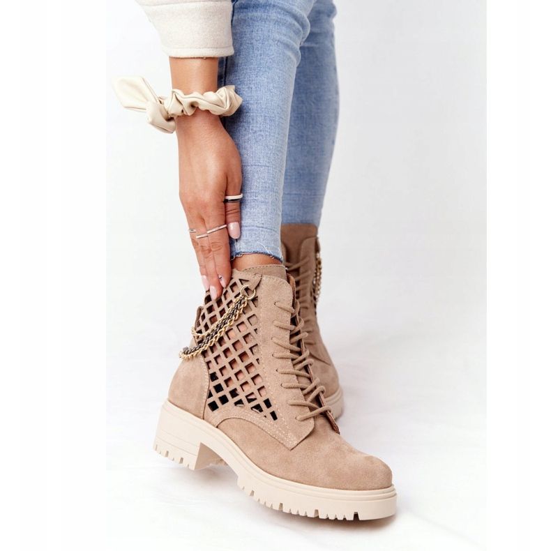 Lewski Shoes Bottes Ajourées Workery Chaussures Lewski 3030-0 Sable brun 2