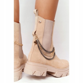 Lewski Shoes Chaussures Suede Sztyblety Workery Lewski 2998-0 Sable beige multicolore 2