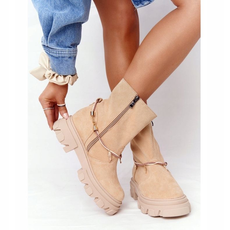 Lewski Shoes Bottes Daim Workery Chaussures Lewski 3006-0 Sable beige multicolore 2