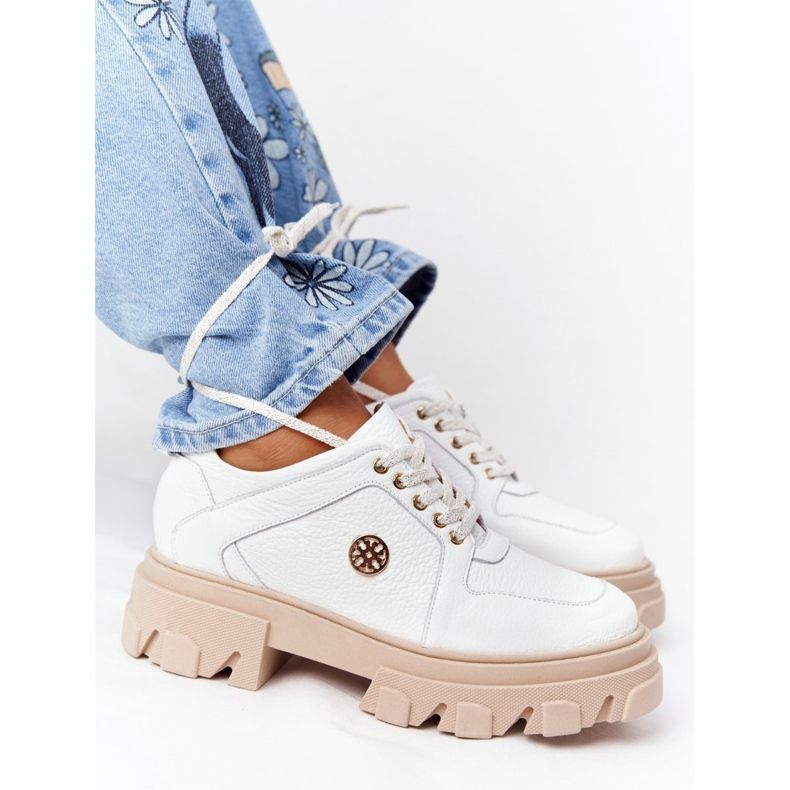 Lewski Shoes Chaussures Richelieu Cuir Lewski 3011-0 Blanc blanche 2