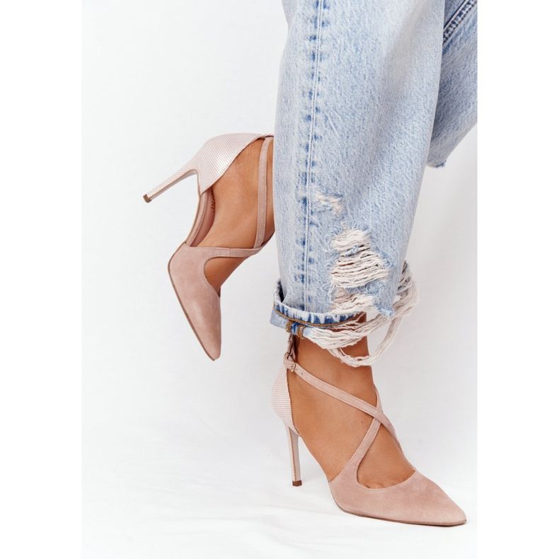 PV3 Élégantes Escarpins Daim Visconi 7400 Rose 2