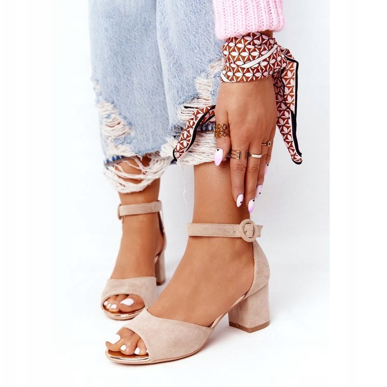 Sandales Talons Hauts Daim Vinceza 21-20100 Beige 2