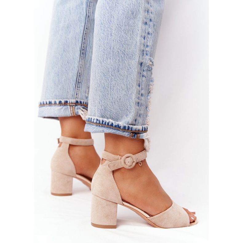 Sandales Talons Hauts Daim Vinceza 21-20100 Beige 1