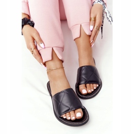 Chaussons Cuir Avec Matelassage Nicole 2650 Noir 1