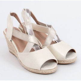 Sandales espadrilles sur compensées or 9R38 Or doré 1