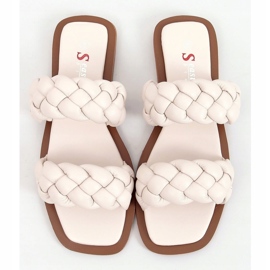 Chaussons à rayures tressées JH200 Beige 1
