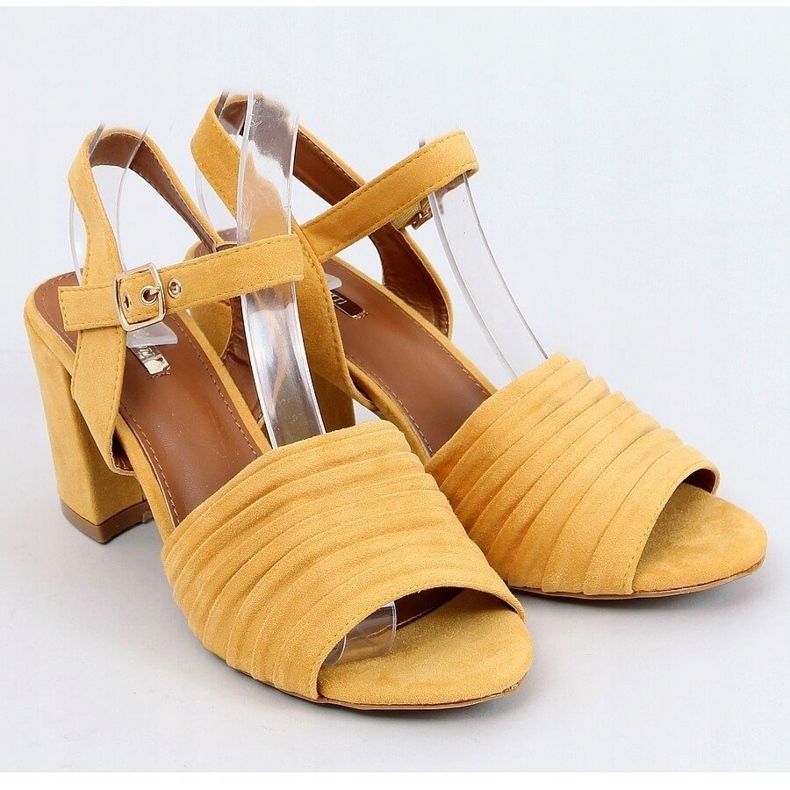 Sandales à talons miel 1L-19267 Jaune 1