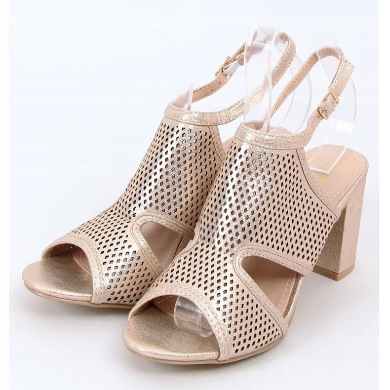 Sandales à talons dorées F1877 Or d'or 1