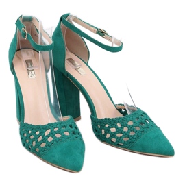 Escarpins à talons hauts exposés vert 1JB-19228 Vert 1