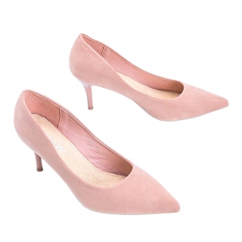 Escarpins roses sur talon aiguille en éco-daim Anissa 2