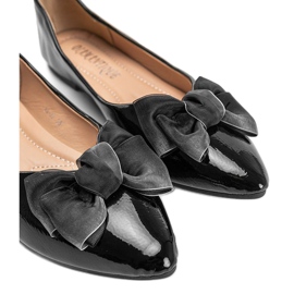 Ballerines laquées noires à nœud Mitchel le noir 1