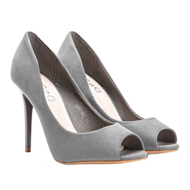Escarpins gris sur un talon aiguille Janessa 1