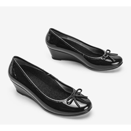 Ballerines meliski noires sur le compensé Garett le noir 2