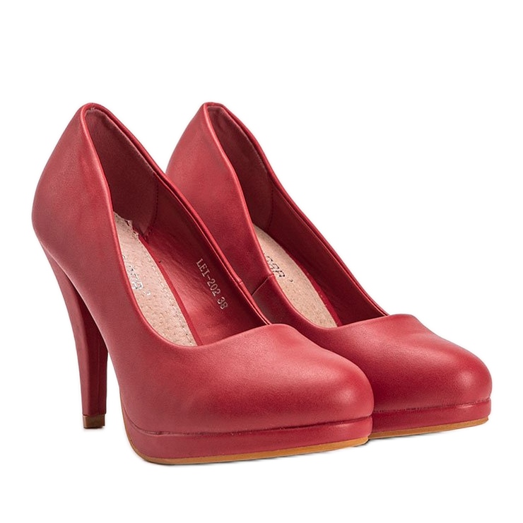 Escarpins rouges en éco-cuir sur la plateforme Liana 1