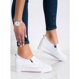 Filippo Chaussures compensées en cuir blanche 3