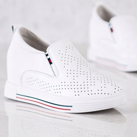 Filippo Chaussures compensées en cuir blanche 2