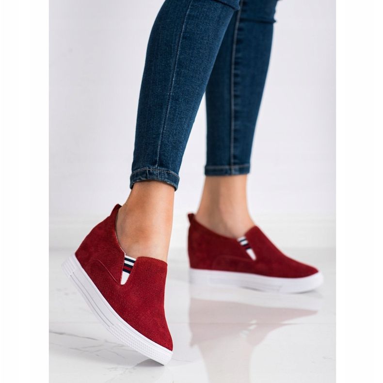Filippo Chaussures compensées en cuir rouge 1