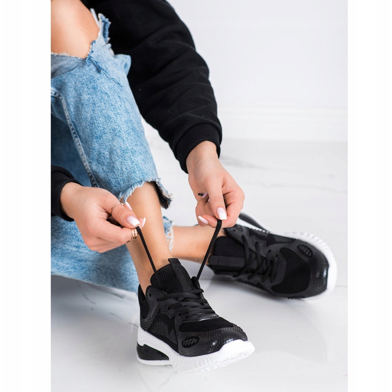 SHELOVET Chaussures de sport ajourées noir 1