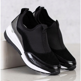 Goodin Baskets compensées en cuir le noir 3