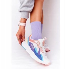 Chaussures de Sport Femme Mousse Mémoire Big Star HH274809 Blanc-Rose violet bleu 1